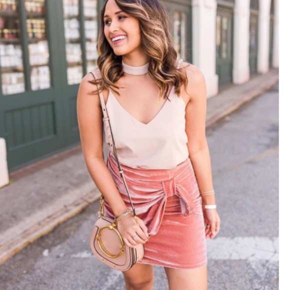 Tularosa Velvet Pink Mini Skirt Medium - Picture 2 of 12